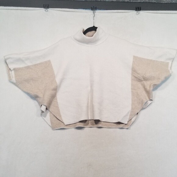 Note di Anita One Size Made in Italy Wool Cashmere Blend Poncho Brown Ivory - Picture 6 of 9